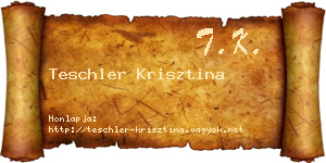 Teschler Krisztina névjegykártya